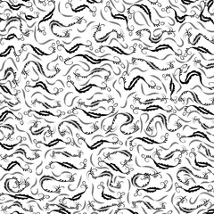 Collection of simple geometric seamless ornamental vector leaf's patterns and swatches. White and grey geometric oriental backgrounds.