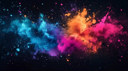 Fototapeta premium Vibrant Paint Splash Explosion on Dark Background