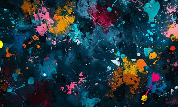 Abstract Colorful Paint Splatter