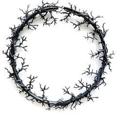 Industrial metal frame wreath frame illustration