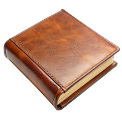 Obraz premium Elegant Brown Leather Book isolated on transparent background