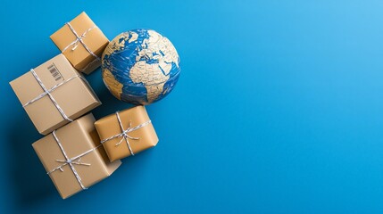 Worldwide Shipping Options and Logistics on E-commerce Site - High-Resolution Close-up with Text Space for Global Orders | Ultra HD Quality