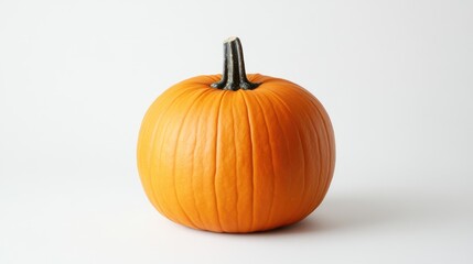 Obraz premium Pumpkin isolated on white background. Ripe orange squash. Halloween or Thanksgiving harvest holiday season concept 