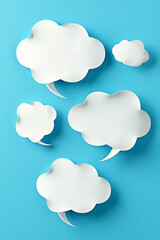 Obraz premium Illustration of blank white speech bubbles for communication concepts