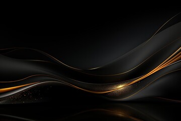Obraz premium Abstract black and gold wave background.