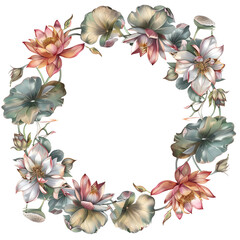 Fototapeta premium Lotus pond frame illustration