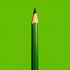 green pencil on green  background,