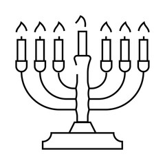 hanukkah holiday line icon vector. hanukkah holiday sign. isolated contour symbol black illustration