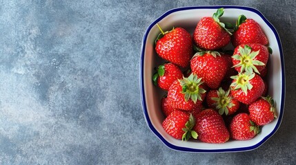 organic strawberries in a white dish 