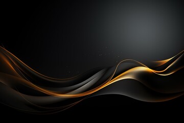 Abstract black and gold wave background design.