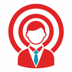 Creative target employee icon. vector dual-tone icon for your website, mobile, presentation, and logo design. Vector art Illustration.