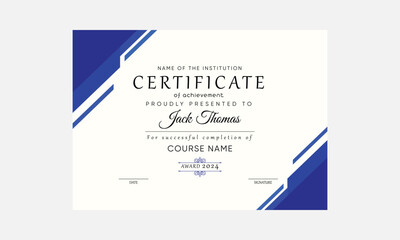 elegant certificate layout design, luxury certificate design. editable certificate