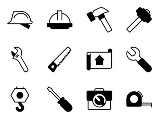 construction tools icon symbol vector template collection