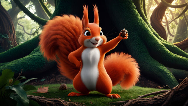 _A_whimsical_bright_red_squirrel_stands_confidently_in_3.jpe