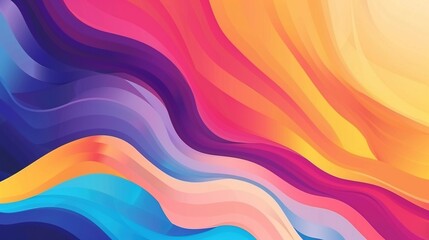 Obraz premium Vibrant color gradient with small fresh lines, wave like abstract shapes