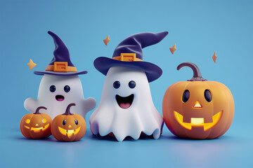 3d Halloween background, Halloween theme background, cute Halloween theme
