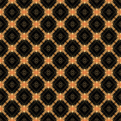 Brightly colored symmetrical seamless pattern created with the help of generative AI and suitable for wallpapers, textures, 3D maps and more