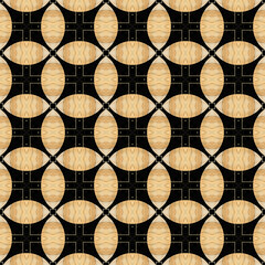 Brightly colored symmetrical seamless pattern created with the help of generative AI and suitable for wallpapers, textures, 3D maps and more