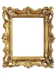 gold picture frame. Isolated over white background