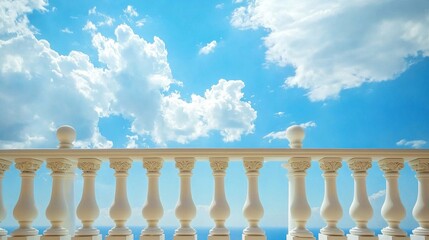 Balcony view of sky. Landscape. Sunny Day. Terrace with a beautiful view on the sky. Background with beautiful cloud's.