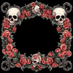 Rose frame illustration