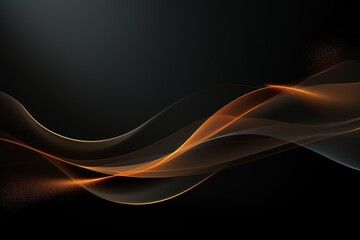 Abstract background with golden waves and particles.