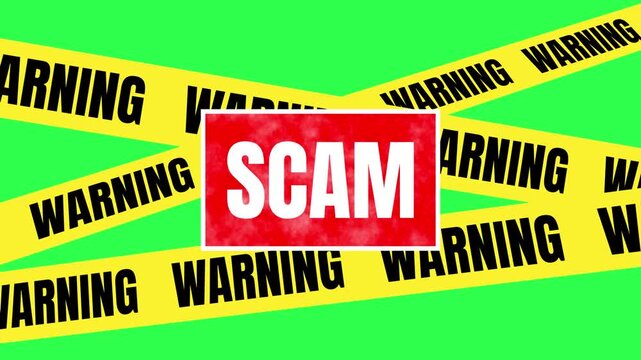 Fraud alert animation with a warning line