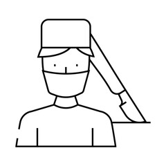 surgeon doctor line icon vector. surgeon doctor sign. isolated contour symbol black illustration