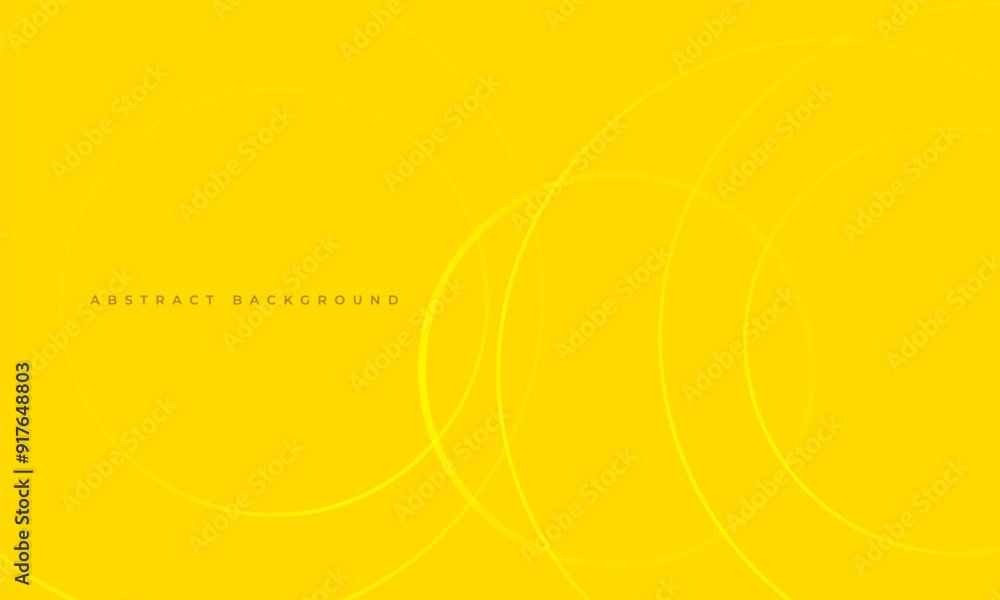 Aufkleber Bright yellow abstract background with circles. Modern geometric minimalistic composition with dynamic circle outlines. Halftone effect yellow vector illustration