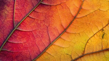 Obraz premium Macro background of colorful autumn dry leaf
