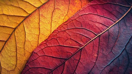Macro background of colorful autumn dry leaf