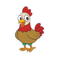 Hen cartoon vector art illustration 