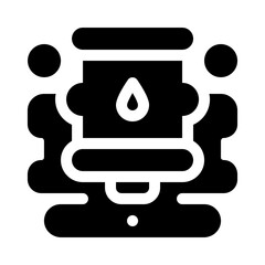 chemical waste disposal glyph icon