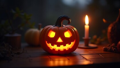 Halloween Background Design, Pumpkin Jack O Lantern, Spooky Night of Halloween for poster, social media post and promotion