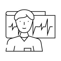 cardiologist doctor line icon vector. cardiologist doctor sign. isolated contour symbol black illustration