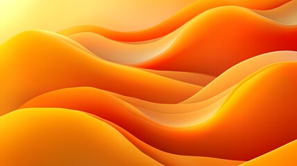 Fototapeta premium Simple Vector Artwork Featuring a Light Orange Background with Radiant Yellow Wave Elements and Soft Light-Shadow Interplay