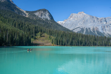Beautiful Emerald lake in the summer, Yoho national park, British Columbia, Canada