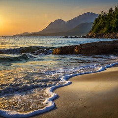 Fototapeta premium sunset on the beach