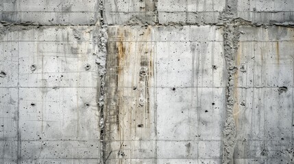 Grunge background with imprint of formwork on raw concrete wall