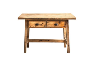 Fototapeta premium Rustic Wooden Table with Two Drawers