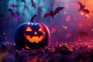 3d Halloween background, Halloween theme background, cute Halloween activity theme scene