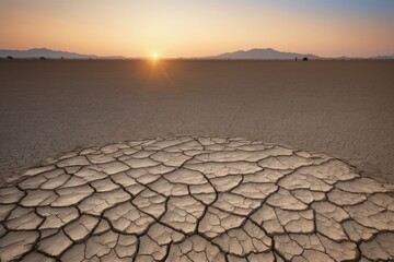 Dry cracked earth in a desert landscape showing arid ground with visible cracks and textures