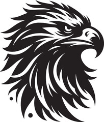 Flying Eagle bird head Silhouette isolated on white background Minimalist Eagle vector shape