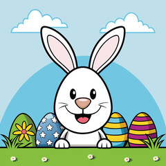 Fototapeta premium happy easter day design
