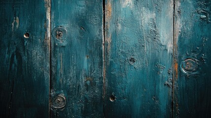 Obraz premium Old wooden board background Blue Plastered rusty concrete wall Dark blue green wall textured background damaged wall textured background.