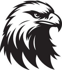 Flying Eagle bird head Silhouette isolated on white background Minimalist Eagle vector shape