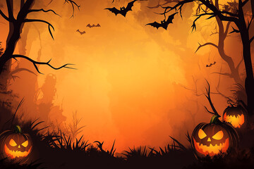 3d Halloween background, Halloween theme background, cute Halloween activity theme scene
