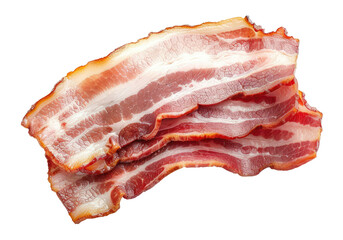 Obraz premium Slices of bacon isolated on transparent background, top view