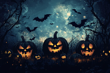 3d Halloween background, Halloween theme background, cute Halloween activity theme scene