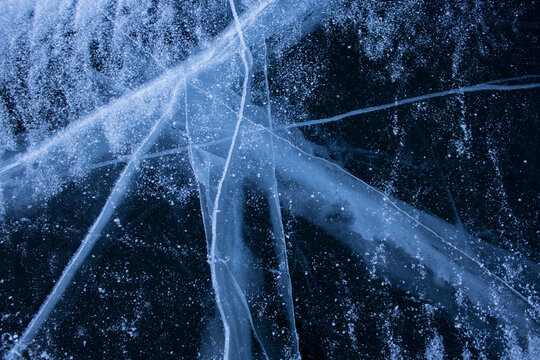 ice cracks on the ground